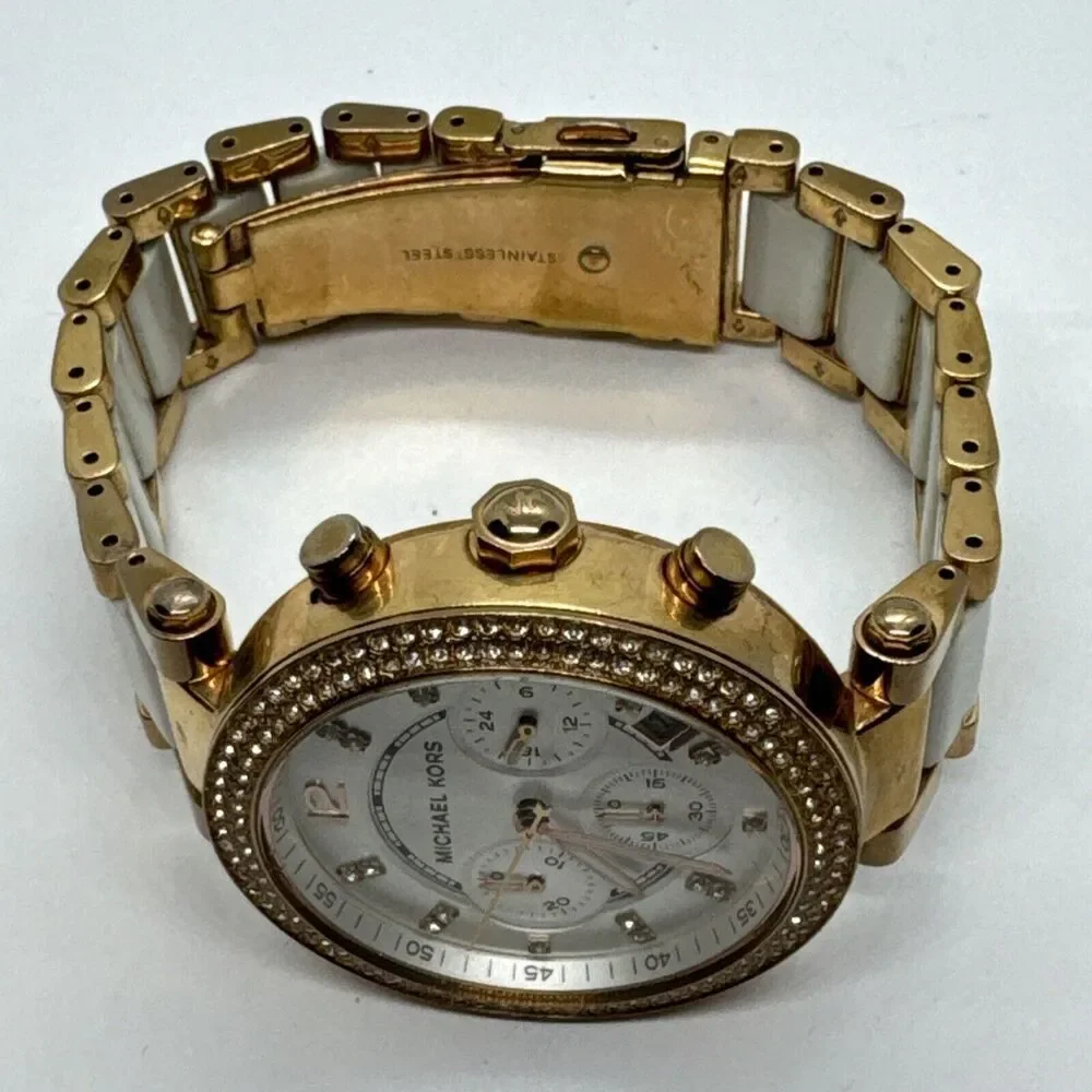 Michael Kors Parker MK5774 Women Two-Tone Analog Dial Quartz Wrist Watch JNA621